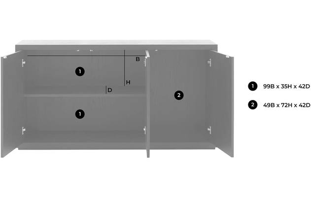 Goossens dressoir barcelona zwart eiken - 8205163-02