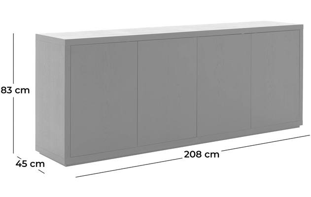 Goossens dressoir barcelona zwart eiken - 8205164-01