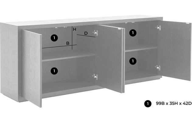 Goossens dressoir barcelona zwart eiken - 8205164-02
