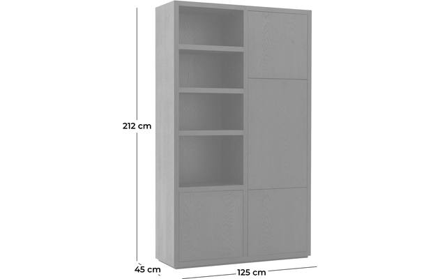 Goossens opbergkast barcelona zwart eiken - 8205166-01