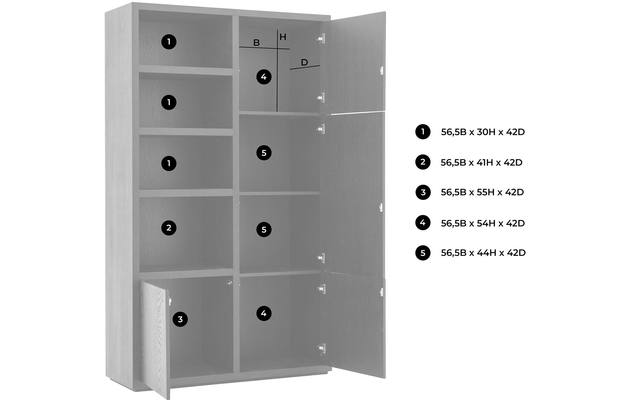 Goossens opbergkast barcelona zwart eiken - 8205166-02