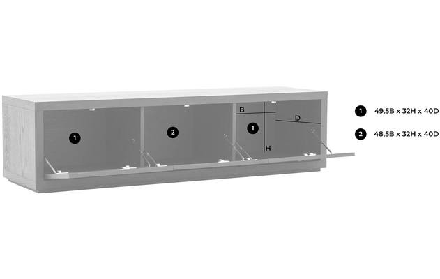 Goossens tv meubel barcelona zwart eiken - 8205170-02