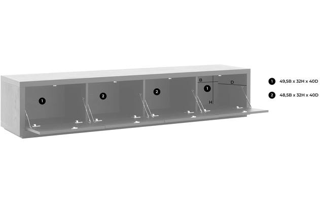 Goossens tv meubel barcelona zwart eiken - 8205172-02
