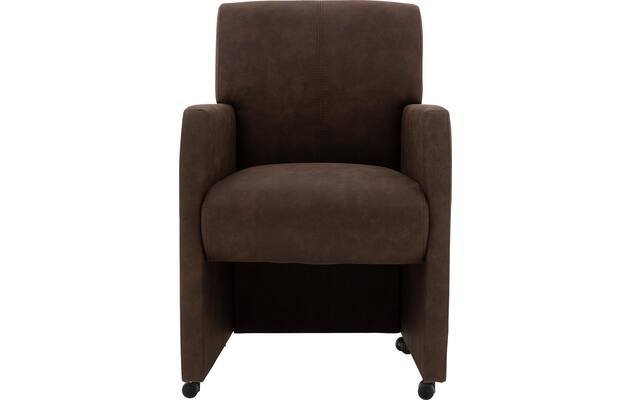 Goossens eetkamerstoel alex bruin microvezel - 8210220-01