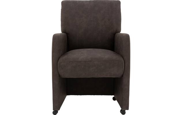 Goossens eetkamerstoel leen grijs microvezel - 8210224-01