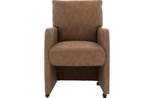 Goossens eetkamerstoel leen bruin microvezel - 8210226-01
