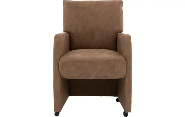 Goossens eetkamerstoel leen bruin microvezel - 8210226-01