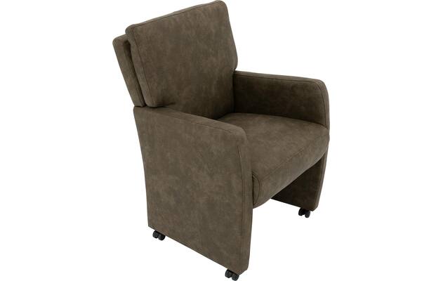 Goossens eetkamerstoel leen groen microvezel - 8210228-03