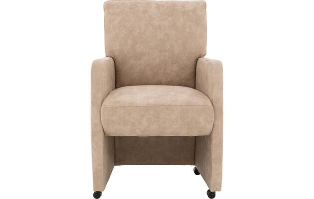 Goossens eetkamerstoel leen beige microvezel - 8210229-01