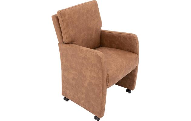 Goossens eetkamerstoel leen bruin microvezel - 8210230-03