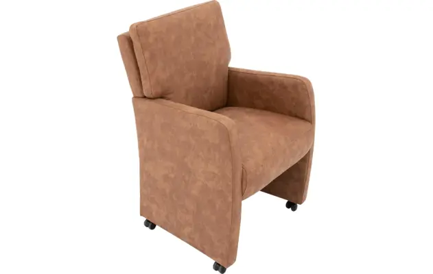 Goossens eetkamerstoel leen bruin microvezel - 8210230-03