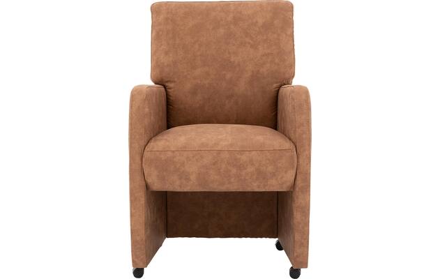 Goossens eetkamerstoel leen bruin microvezel - 8210233-02