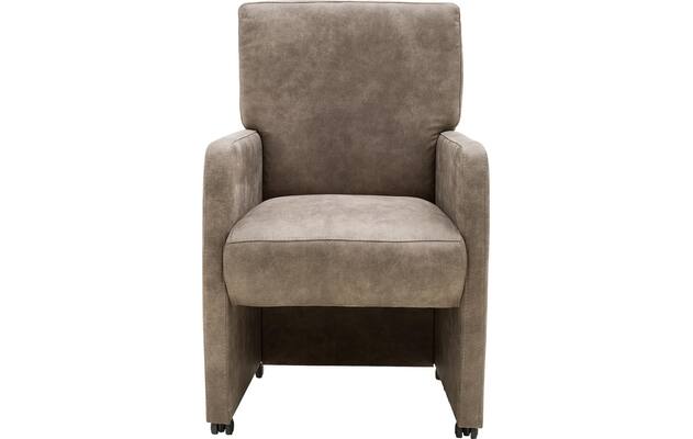 Goossens eetkamerstoel leen bruin microvezel - 8210238-01
