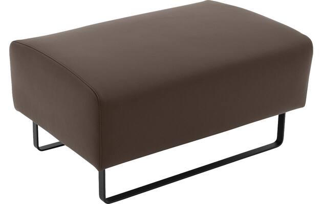 Goossens hocker montreal grijs leer - 8210393-03