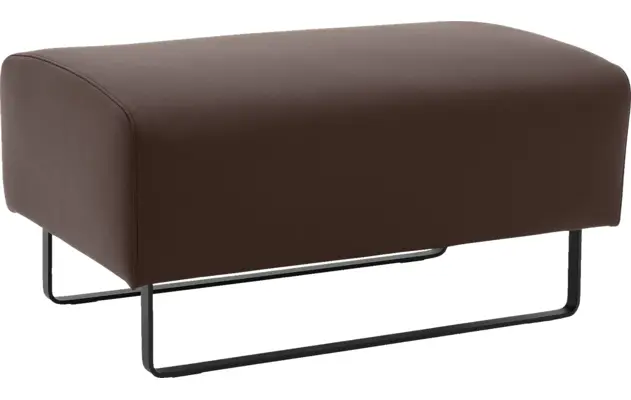 Goossens hocker montreal grijs leer - 8210394-02