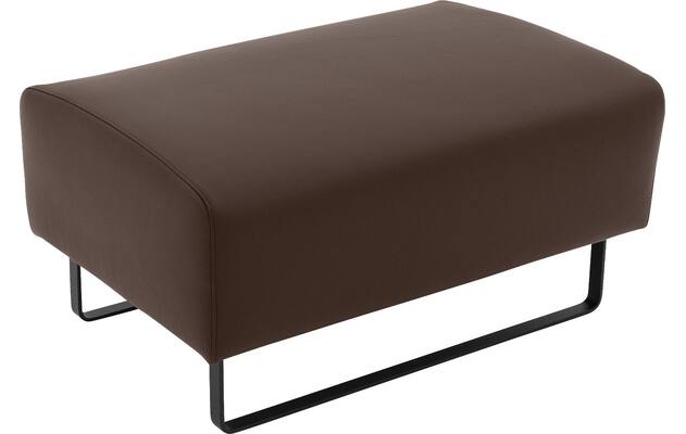 Goossens hocker montreal grijs leer - 8210394-03