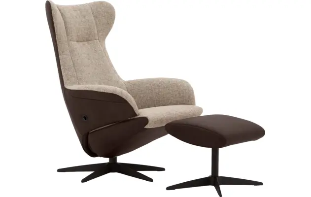 Goossens excellent relaxstoel avec bruin leer - 8210411-08