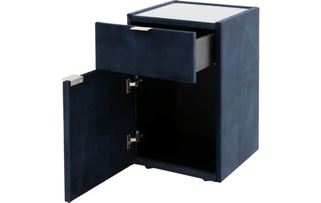 Goossens nachtkastje briljant luxe blauw stof - 8210437-05