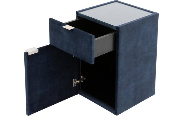 Goossens nachtkastje briljant luxe blauw stof - 8210437-06
