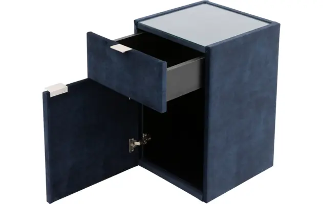 Goossens nachtkastje briljant luxe blauw stof - 8210437-06