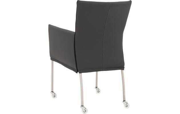Goossens eetkamerstoel funk grijs leer - 8210584-02