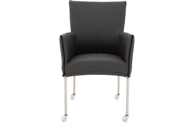 Goossens eetkamerstoel funk grijs leer - 8210584-03