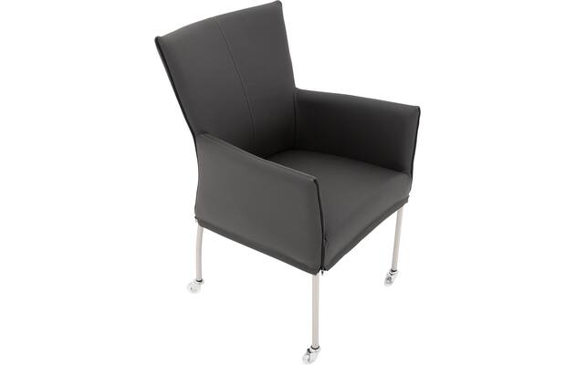 Goossens eetkamerstoel funk grijs leer - 8210584-04