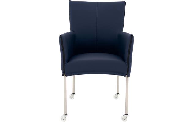 Goossens eetkamerstoel funk blauw leer - 8210585-03