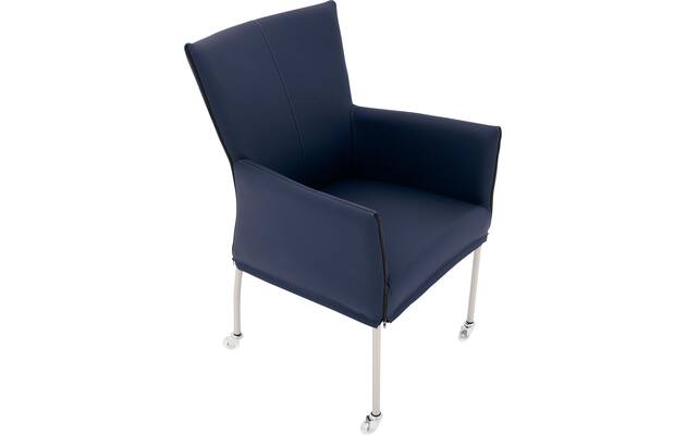 Goossens eetkamerstoel funk blauw leer - 8210585-04