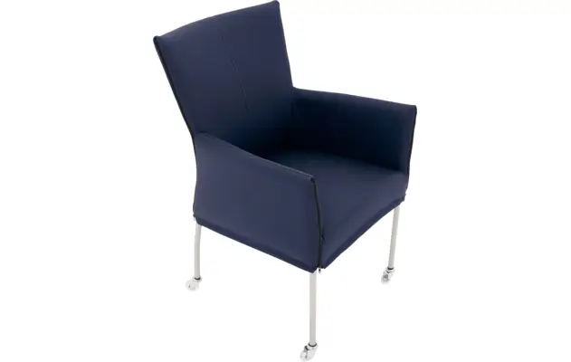 Goossens eetkamerstoel funk blauw leer - 8210585-04