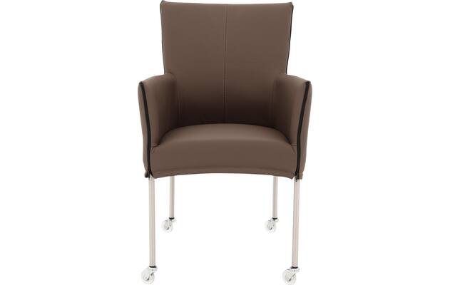 Goossens eetkamerstoel funk bruin leer - 8210586-03