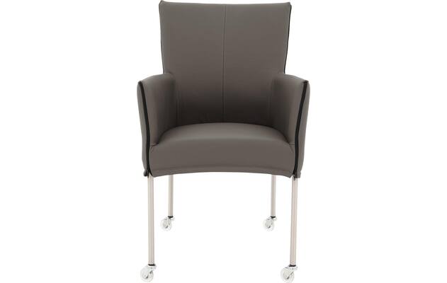 Goossens eetkamerstoel funk grijs leer - 8210588-03