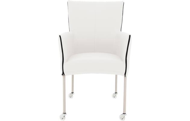 Goossens eetkamerstoel funk wit leer - 8210589-03