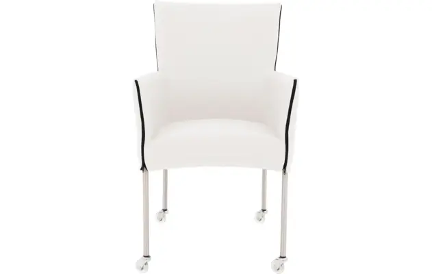 Goossens eetkamerstoel funk wit leer - 8210589-03