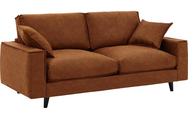 Goossens zitbank jonas bruin micro leer - 8210603-02