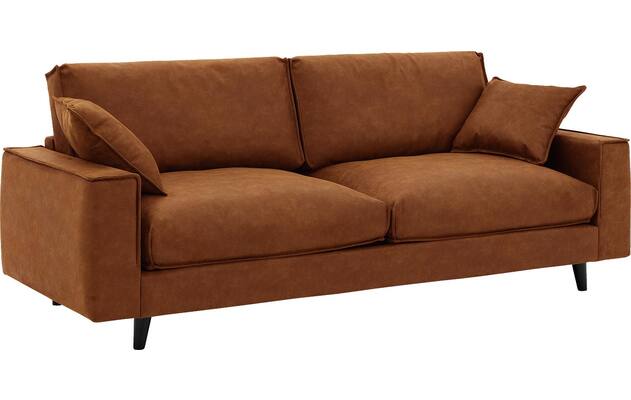 Goossens zitbank jonas bruin micro leer - 8210606-02