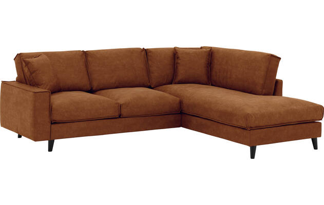 Goossens hoekbank jonas bruin micro leer - 8210609-02-gespiegeld