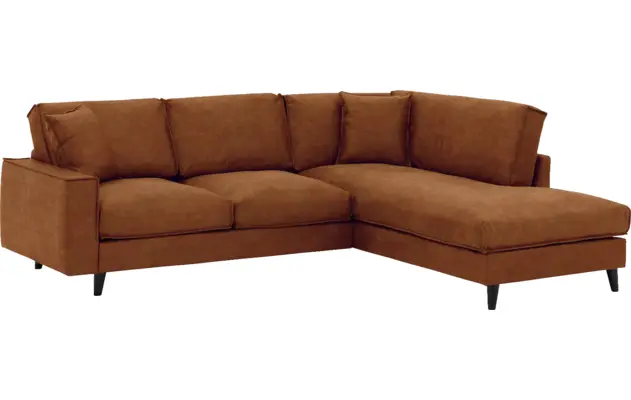 Goossens hoekbank jonas bruin micro leer - 8210609-02-gespiegeld