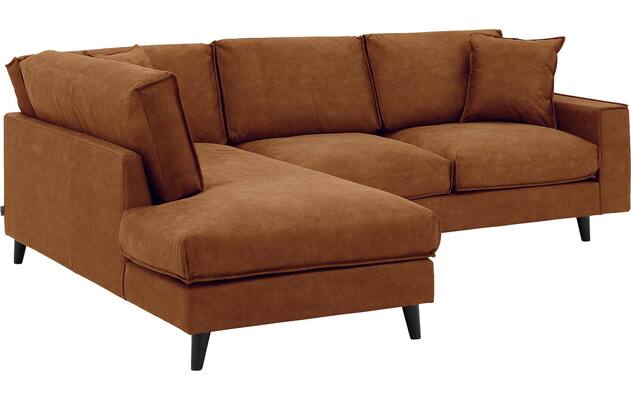 Goossens hoekbank jonas bruin micro leer - 8210609-03
