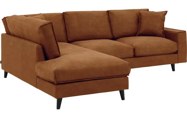 Goossens hoekbank jonas bruin micro leer - 8210609-03
