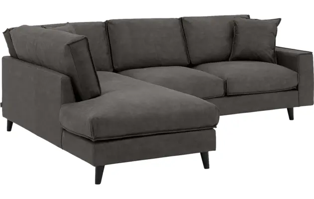 Goossens hoekbank jonas grijs micro leer - 8210610-03