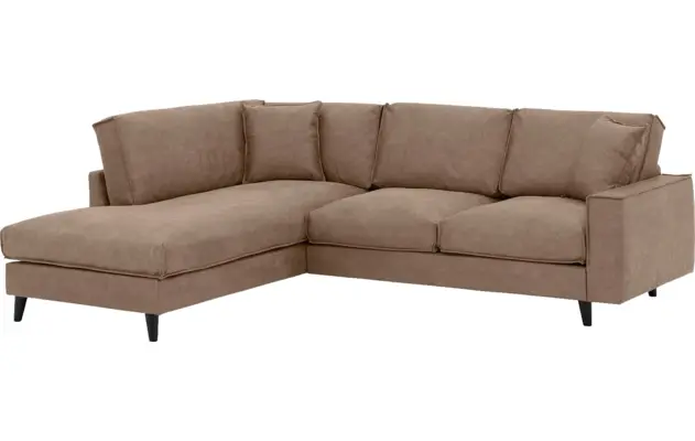 Goossens hoekbank jonas bruin micro leer - 8210611-02