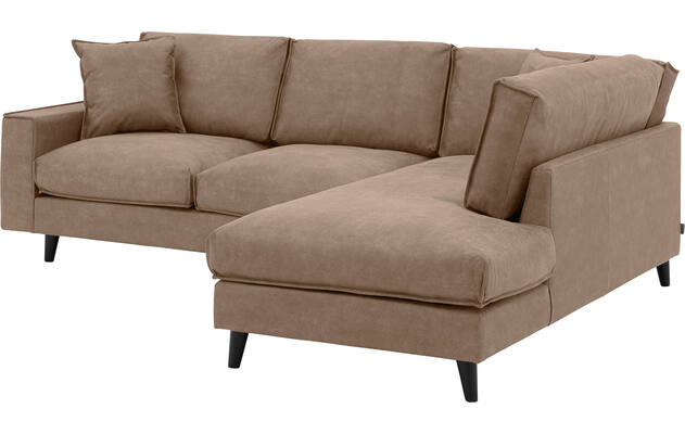Goossens hoekbank jonas bruin micro leer - 8210611-03-gespiegeld