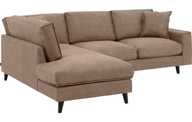 Goossens hoekbank jonas bruin micro leer - 8210611-03