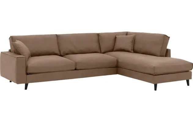 Goossens hoekbank jonas bruin micro leer - 8210615-02-gespiegeld