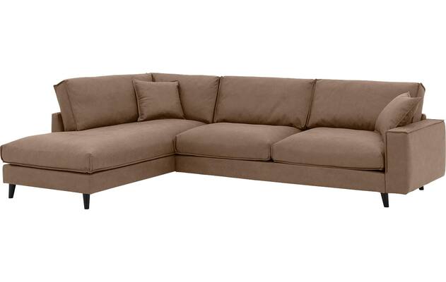 Goossens hoekbank jonas bruin micro leer - 8210615-02
