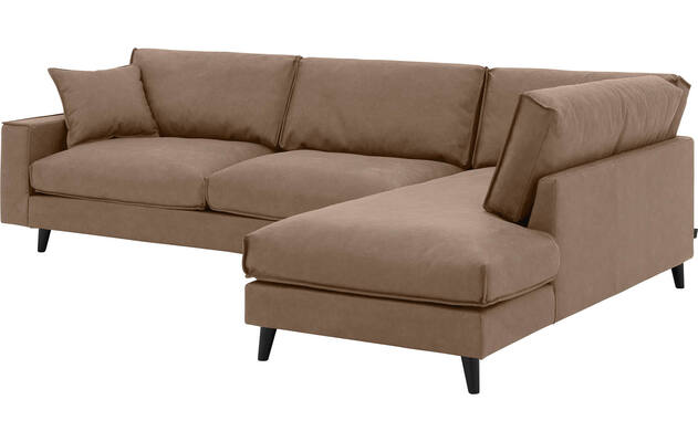 Goossens hoekbank jonas bruin micro leer - 8210615-03-gespiegeld