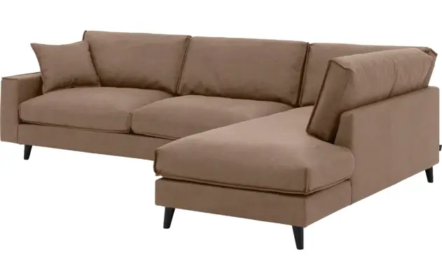 Goossens hoekbank jonas bruin micro leer - 8210615-03-gespiegeld