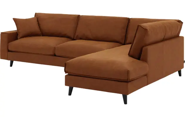 Goossens hoekbank jonas bruin micro leer - 8210616-03-gespiegeld