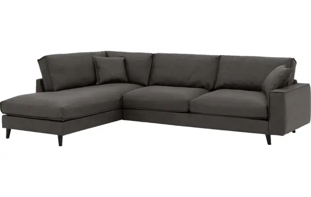 Goossens hoekbank jonas grijs micro leer - 8210617-02